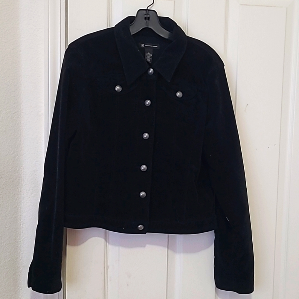 Womens INC small wale corduroy stretch black jacket - large